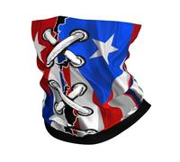 Puerto Rico Porto Rico Puerto Rican And Cuba Cuban Flag Wavy Combine Unisex Neck Gaiter Soft Bandana Windproof Neck Warmer For Hiking Sport Walking Cycling