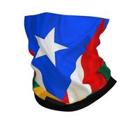 Puerto Rico Porto Rico Puerto Rican And Jamaica Jamaican Flag Wavy Men Women Bandana Warm Neck Gaiter Multifunctional Face Covering Scarf For Skiing Sport Cycling Motorcycle