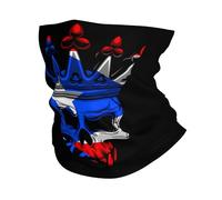 Puerto Rico Porto Rico Puerto Rican Flag And Skull Unisex Snood Scarf Stretchy Neck Gaiter Windproof Snood For Running Walking Motorcycle Skiing