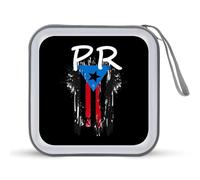 Puerto Rico PR Flag CD Case Holder Portable 40 Capacity DVD Wallet Storage Organizer for Car Travel