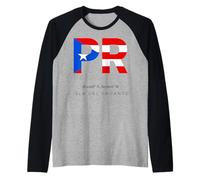 Puerto Rico PR Flag Isla del Encanto Heritage Month Raglan Baseball Tee