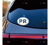 Puerto Rico PR Oval Country Code Sticker Decal Vinyl - 2 Pack White 10.2cm - for Car Boat Laptop Cup No Background Die-Cut