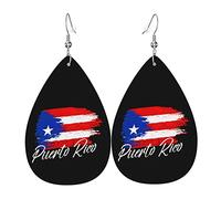 Puerto Rico Puerto Rican Flag Pride Leather Earrings For Women Dangle Earring Drop Pendant With Hook Gifts For Adult Girl