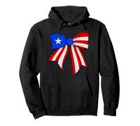 Puerto Rico Puerto Rican Pride Flag Girl Coquette Bow Ribbon Pullover Hoodie