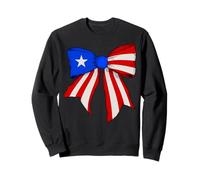 Puerto Rico Puerto Rican Pride Flag Girl Coquette Bow Ribbon Sweatshirt