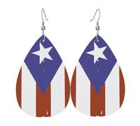 Puerto Rico Ricans Boricua Flag Women Earring Exquisite Hook Earring Lightweight Drop Earrings For Multiple Piercings Vacation Ceremonies