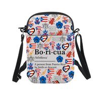 Puerto Rico Souvenirs Gift Boricua Crossbody Bag Puerto Rican Merch Puero Rican Culture Sling Bag (Boricua B UK)