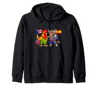 Puerto Rico Spain Flag Puerto Rican Roots Spanish Heritage Zip Hoodie