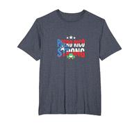 Puerto Rico Strong: Patriotic Coqui Frog Pride T-Shirt, Men's Big and Tall, Heather Blue, 2X Tall