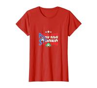 Puerto Rico Strong: Patriotic Coqui Frog Pride T-Shirt, Women, Red, S