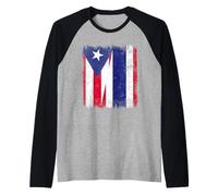 Puerto Rico Thailand Half Flag Puerto Rican Thai Roots Raglan Baseball Tee