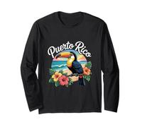 Puerto Rico Toucan Beach Sunset Vacation Design Long Sleeve T-Shirt
