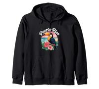 Puerto Rico Toucan Bird Tropical Sunset Design Zip Hoodie