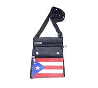 Puerto Rico Traveler Leather Pouch, Black