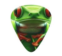 Puerto-Rico-Tree-Frog-Leaves 12 Pack Guitar Picks With 3 Thicknesses And Storage Box, Abs Plectrums For Electric Bass Guitar Players