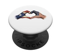 Puerto Rico, USA Heart Hands Vintage Style United Love Art PopSockets Adhesive PopGrip