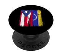 Puerto Rico Venezuela Half Flag Puerto Rican Venezuelan PopSockets Adhesive PopGrip