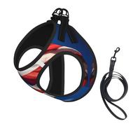 Puerto Rico Wallpaper Flag Adjustable Reflective Harness Leash Set For Cats And Dogs, Soft Breathable Mesh Vest With Escape-Proof Design For Small Pets
