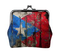 puerto rico wallpaper flag print Coin Purse Small Change Purse Card Holder Coin Pouch Small Wallet for Women and Men, Black, One Size, Vintage