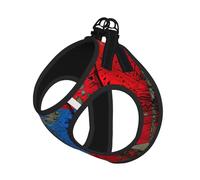 Puerto Rico Wallpaper Flag Print Dog Harness,Pet Leash Vest,Adjustable And Reflective Vest,For Small To Medium Dogs