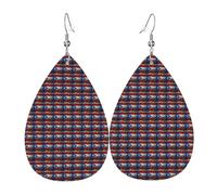 Puerto Rico Wallpaper Flag Print Earrings Teardrop Women Fashion Jewelry Gift For Valentine'S Holiday Decor Travel
