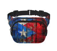 puerto rico wallpaper flag print Fanny Pack Waist Packs with Extender for Men Women, Waist Bag Hip Pack with Zipper Pockets, Black, One Size
