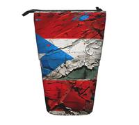 Puerto rico Wallpaper Flag Print Pencil Case Large Capacity Supplies Office Organizer Storage Stationery Pens Bag