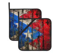 Puerto Rico Wallpaper Flag Print Pot Holders Set Of Kitchen Heat Resistant Potholder For Microwave Cooking Bbq