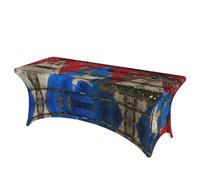 puerto rico wallpaper flag Print Professional stylish Rectangular Table Cover Clean Tablecloth Easy Installation