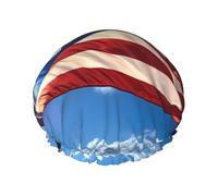 Puerto Rico Wallpaper Flag Print Reusable Shower Cap For Women Shower Caps With Double-Layer Elastic For Long Hair Bath