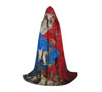 puerto rico wallpaper flag print Role playing Teen Hooded Cloak - Retro Street Cloak, Halloween Costume