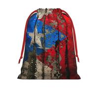 puerto rico wallpaper flag print Super soft velvet drawstring storage bag, fit for Halloween promotion multifunctional bag