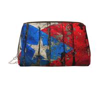 Puerto rico Wallpaper Flag Printed Zippered Toiletry Bag, Wide Open Storage Case for Personal Care Items and Cosmetics