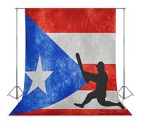 Puerto Ricos Baseball Flag Funny Photography Backdrop Background Washable Photo Studio Backdrops for Party Video Shooting