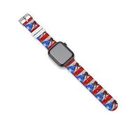 Puerto Ricos Baseball Flag Sport Silicone Watch Band Compatible with IWatch Waterproof Replacement Strap for Men Women