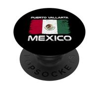 Puerto Vallarta Mexico Flag Design Mexican Flag PopSockets Adhesive PopGrip