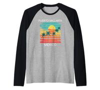Puerto Vallarta Mexico Retro Mexican Resort Vacation Trip Raglan Baseball Tee