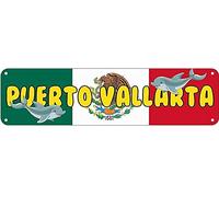 Puerto Vallarta Street Signs Aluminum Metal Plaque Rustic Tin Sign Retro Wall Decor 4x16 Inch