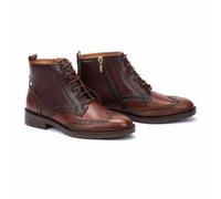 Puertollano Leather Ankle Boots with Lace-Up Fastening Brown