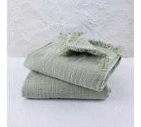 PÜSKÜL - 2 Pieces Muslin Bath Towels for Adults Oversized Ultra Soft Thin Lightweight (Ice Green)