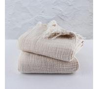 PÜSKÜL - 2 Pieces Muslin Bath Towels for Adults Oversized Ultra Soft Thin Lightweight (Natural)