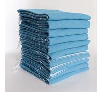 PÜSKÜL - Bulk Turkish Towels Pack of 10 for Beach Hammam Spa Pool, 100% Cotton, 100X180 cm (Turquoise)