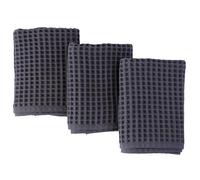 PÜSKÜL Natural 100% Turkish Cotton Waffle Kitchen and Hand Towels, 3-Piece