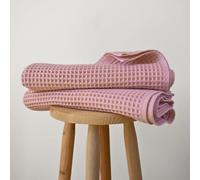 PÜSKÜL Organic Waffle Bath Towel Set of 2-100% Turkish Cotton, Hotel & Spa Quality, Quick Dry, Absorbent, 32x63 Large, Thin Bath Towels | Made in Turkey (Pink Powder Bath Towels - Pack of 2)