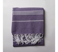 Püskül Textile - Turkish Cotton Beach Towel - Lightweight Beach Towels for Adults Extra Large, Sand Free Quick Dry Travel Towels - 1 Piece (Purple)