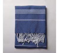PÜSKÜL - Turkish Hammam Towels, Extra Large 100% Cotton Peshtemal for Beach Spa Bath Pool Travel Party Gift, 100X180 cm (Blue)