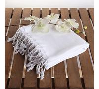 PÜSKÜL - Turkish Hammam Towels, Extra Large 100% Cotton Peshtemal for Beach Spa Bath Pool Travel Party Gift, 100X180 cm (White)
