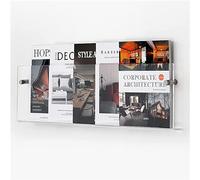 PUFAHAU Clear Acrylic Wall Mount Brochure Holder 1 Tier Hanging Bookshelf Magazine Rack for Living Room and Office Display Literature Storage Rack for Home and Waiting Room