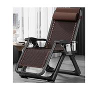 PUFAHAU Folding Reclining Sun Lounger Summer Pool Patio Outdoors Garden Chair Zero Gravity Adjustable with Removable Headrest and Cup Holder for Beach Camping Metal Frame