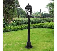 PUFAHAU Lamp Post Lights Outdoor, European Traditional Outside Post Light Garden High Pole Pillar Lantern Outdoor Waterproof Lawn Garden Landscape Community Street Exterior Colum(115Cm)
